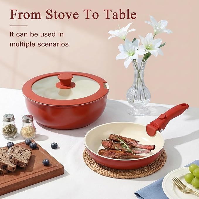GIPP 11PCS Ceramic Pots and Pans Set Non Stick, Nonstick Cookware Set - Image 9