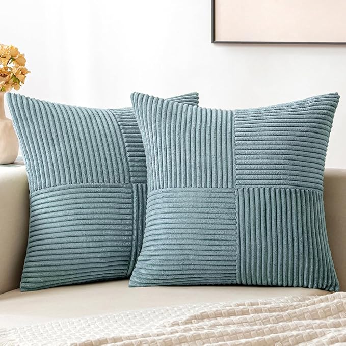 MIULEE Sky Blue Decorative Throw Pillow Covers 16x16 Inch by MIULEE