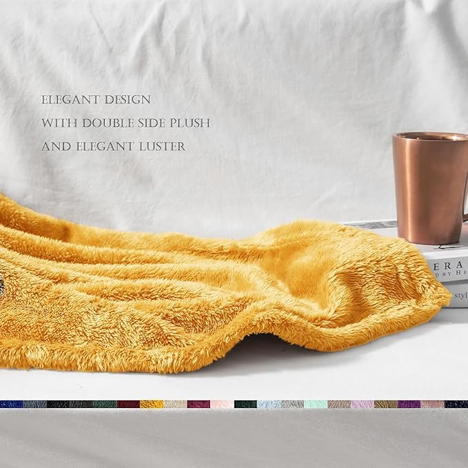Exclusivo Mezcla Plush Fuzzy Fleece Throw Blanket Extra Large, Super Soft - Image 6