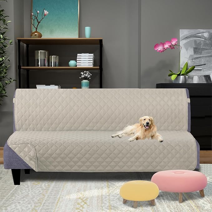 U-NICE HOME Futon Sofa Covers Reversible Sofa Slipcover Armless Cover Furniture - Image 2