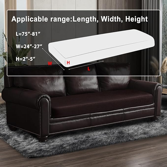 Leather Look Couch Cushion Covers Sofa Seat Slipcovers Sets Couches Furniture - Image 3
