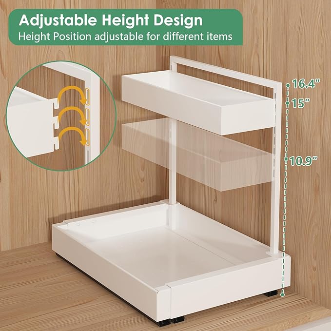REALINN Expandable Under Sink Organizers and Storage, 2 Tier Under Cabinet - Image 4