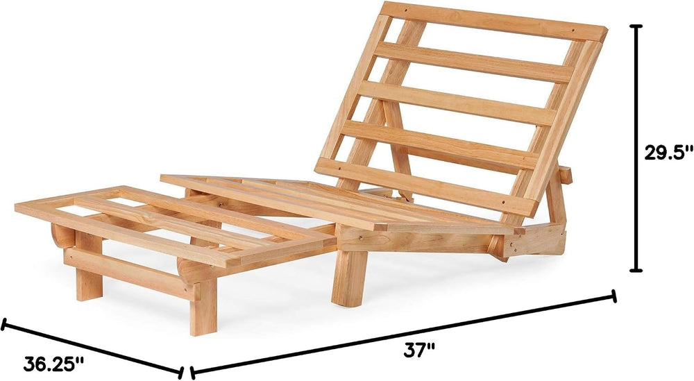 Space Saver Small Futon Sofa Bed, Sleeper Chair Lounger - (Twin Size, Natural...