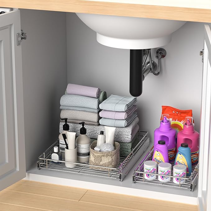 ZOINLIY Pull Out Cabinet Organizer, Versatile Slide Out Kitchen Organizers and