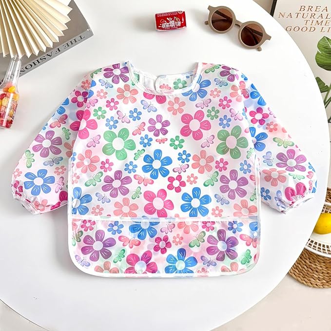 PandaEar 5 Pack Baby Long Sleeve Bibs| Waterproof Full Sleeve Bib - Image 8
