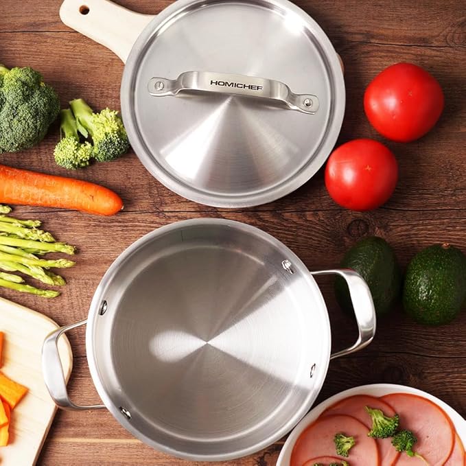 HOMICHEF 3.5QT Silver Nickel Free Stainless Steel Stockpot - Image 5