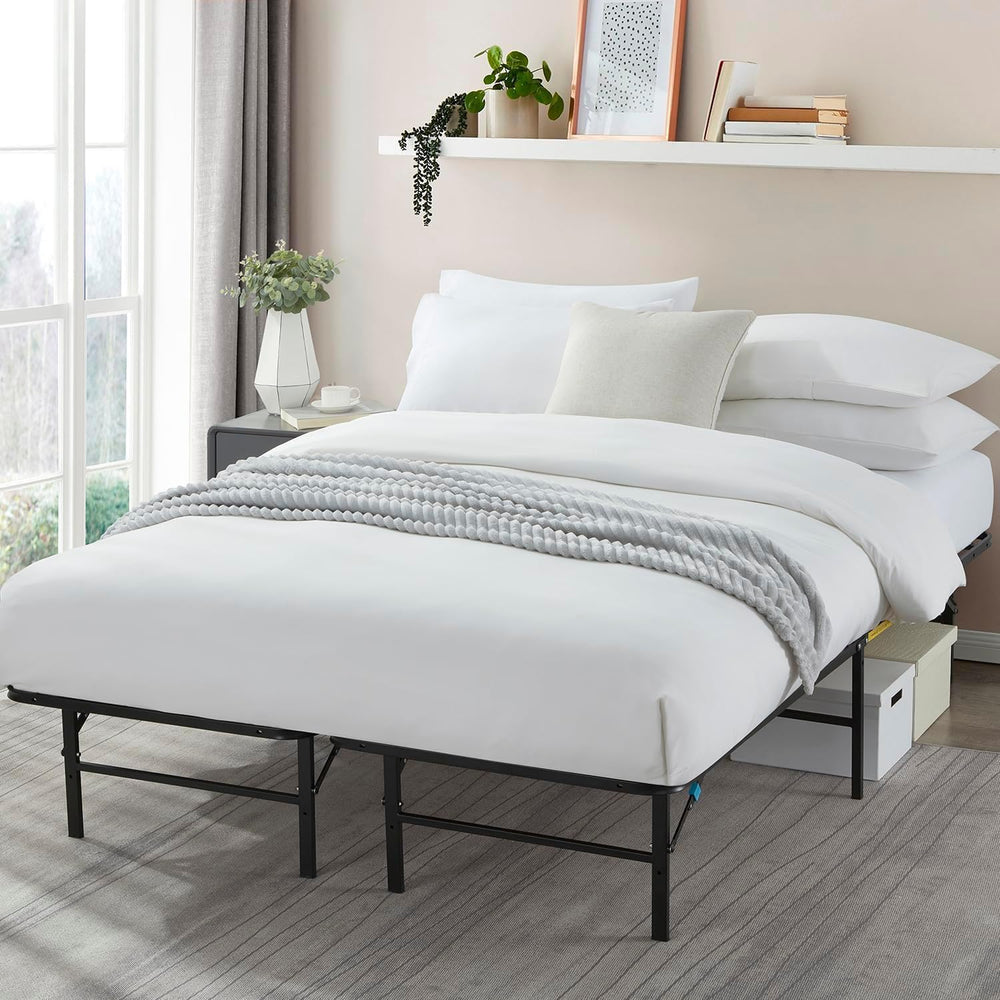 Nestl Foldable Full Size Platform Bed Frame, Metal Foundation with 13 Inch Un...
