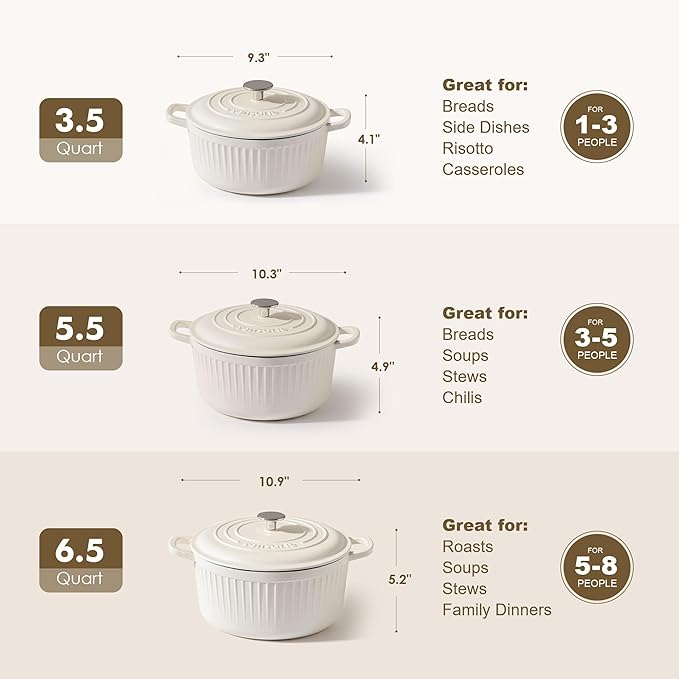 SENSARTE Enameled Cast Iron Dutch Oven Pot - Image 9