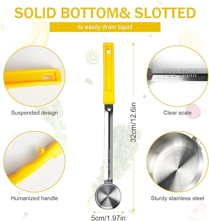 1 Ounce Solid Stainless Steel Portion Control Ladle Spoon -Pizza Sauce Serving - Image 2