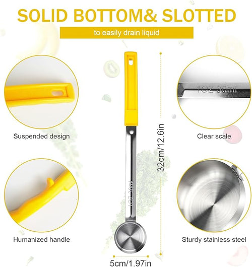 1 Ounce Solid Stainless Steel Portion Control Ladle Spoon -Pizza Sauce Serving - Image 2
