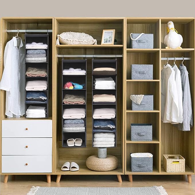 MAX Houser 6 Tier Shelf Hanging Closet Organizer, Closet Hanging Shelf - Image 7