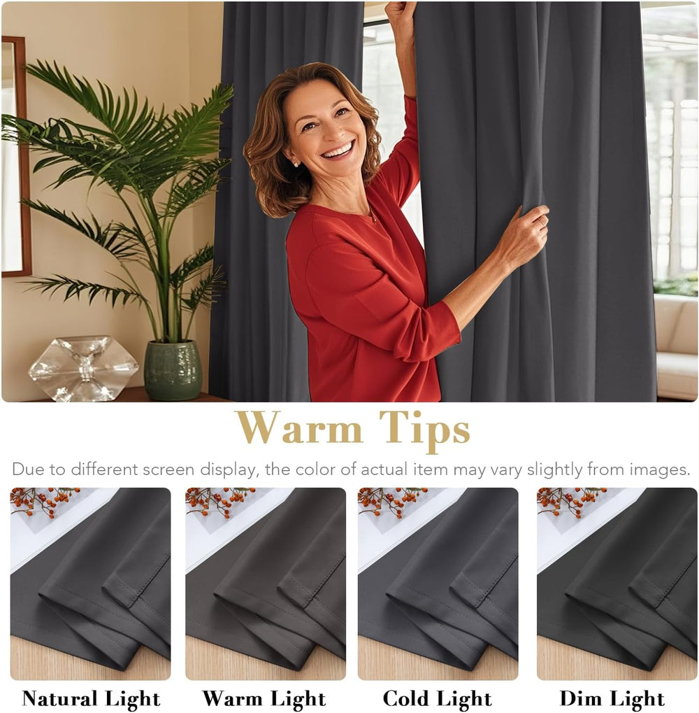 H.VERSAILTEX Blackout Curtains Thermal Insulated Window Treatment Panels Room...