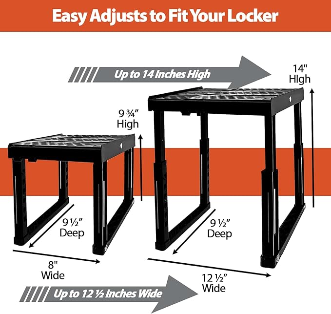 Piffny Locker Organizer Shelf， Adjustable Width and Height, Ideal Locker - Image 2