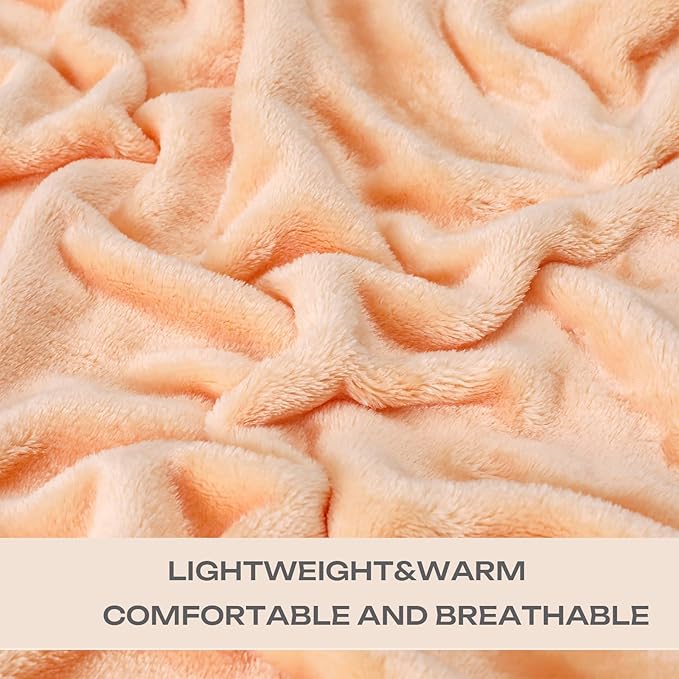 Pink Throw Blanket for Woman Throw Size Coral Pink 50 by 60 Inches for Couch - Image 3