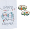 Happy Camper 3 Piece Kitchen Bundle, Towel with Salt and Pepper Shakers