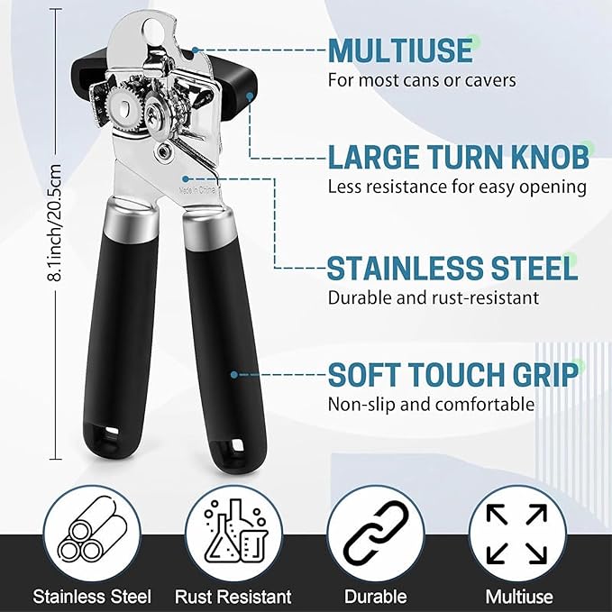 Can Opener Manual for Seniors Heavy Duty, Commercial Cans & Bottles Opener for - Image 2