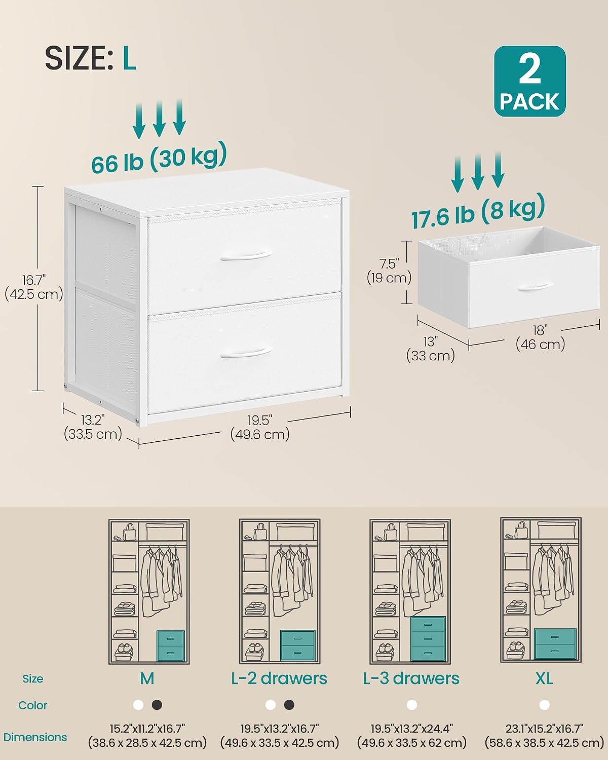 songmics closet organizers and storage, stackable storage drawers shown in use