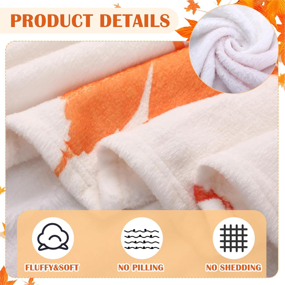 4 Pcs Fall Throw Blankets Bulk, Autumn Flannel Blanket, 40x50 in