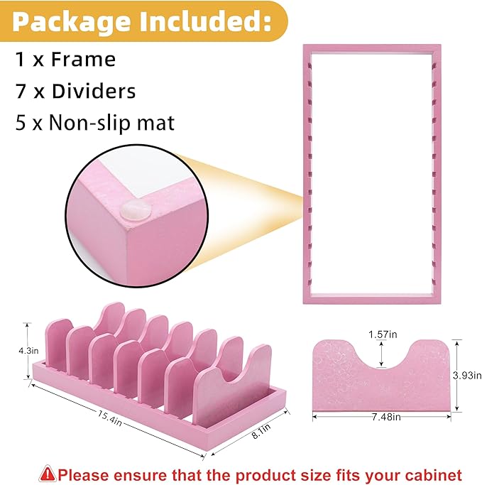 MinBoo Bamboo Pot Lid Organizer Pot Lid Holder, Pot and Pan Organizer Drawer - Image 5