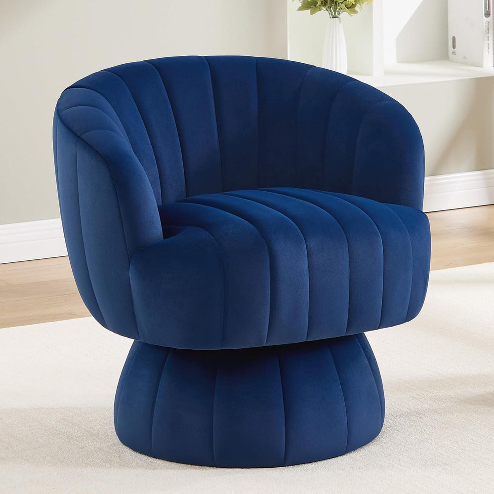 360°Swivel Accent Barrel Chair, Cute Comfy Small Round Arm Chair, Club Readin...