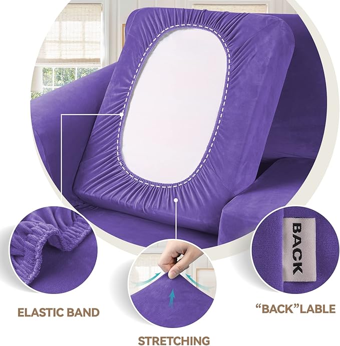 WEERRW Velvet Couch Covers for 2 Cushion Couch Sofa - Image 3