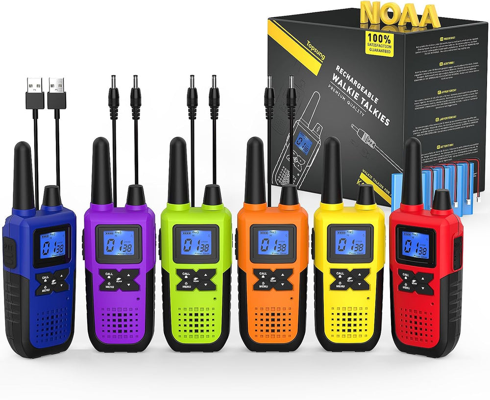 Topsung Walkie Talkies Long Range FRS VOX NOAA 1800mAh ‌Li-Po HD Loud Sound (...