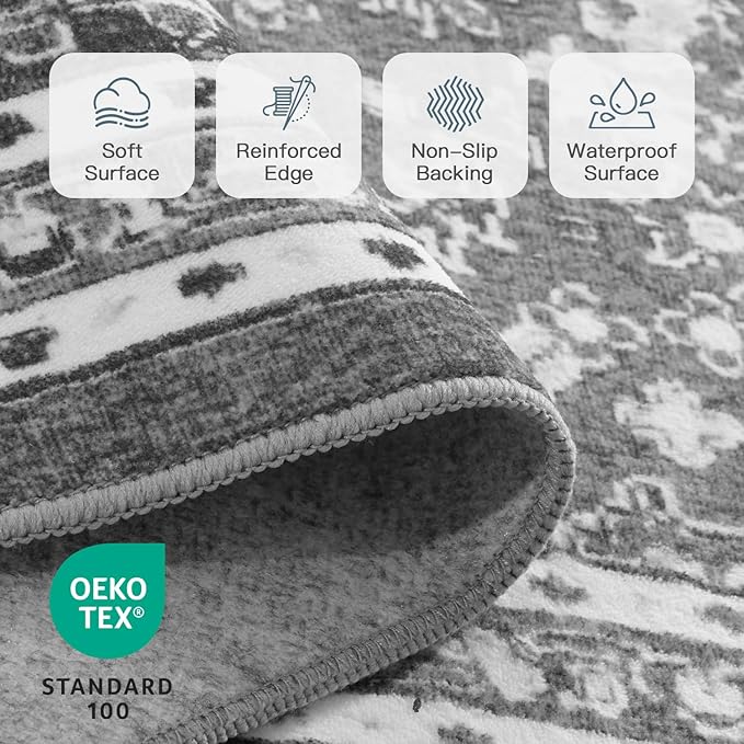 Lofus 6x9 Area Rugs for Living Room, Machine Washable Non-Slip Area Rug - Image 7
