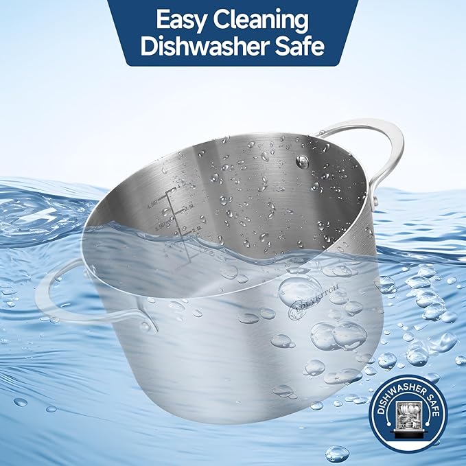LOLYKITCH Tri-Ply 3 Quarts Stainless Steel Induction Cooking Pot, Small Stock - Image 5