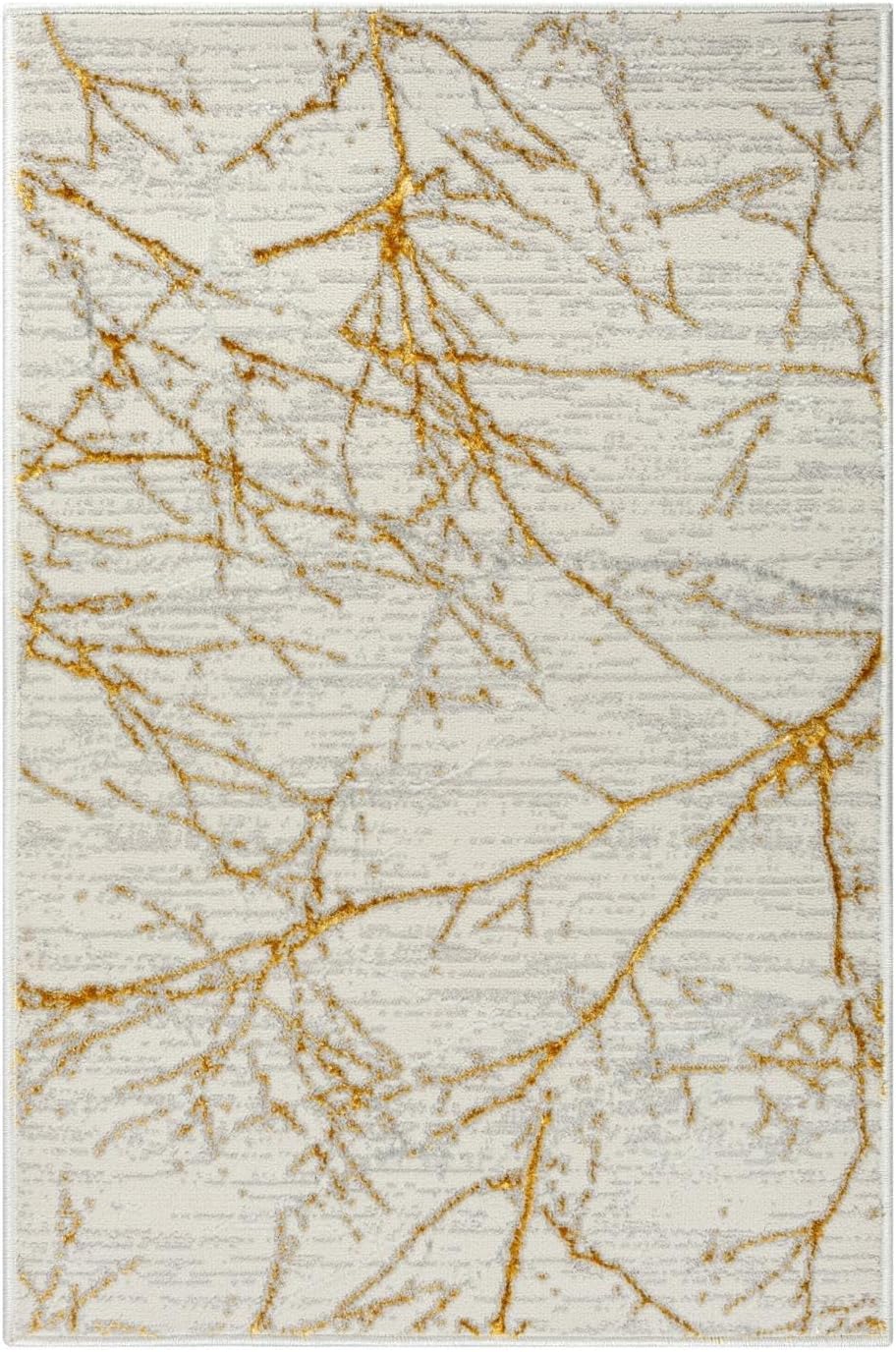 LUXE WEAVERS Modern Abstract Non-Shedding Area Rug Gold 2x3