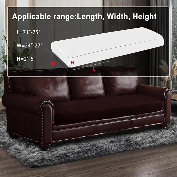 Leather Look Couch Cushion Covers Sofa Seat Slipcovers Sets Couches Furniture - Image 3