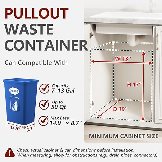ANASTA Under Sink Trash Can Pull Out Trash Hidden - Image 2