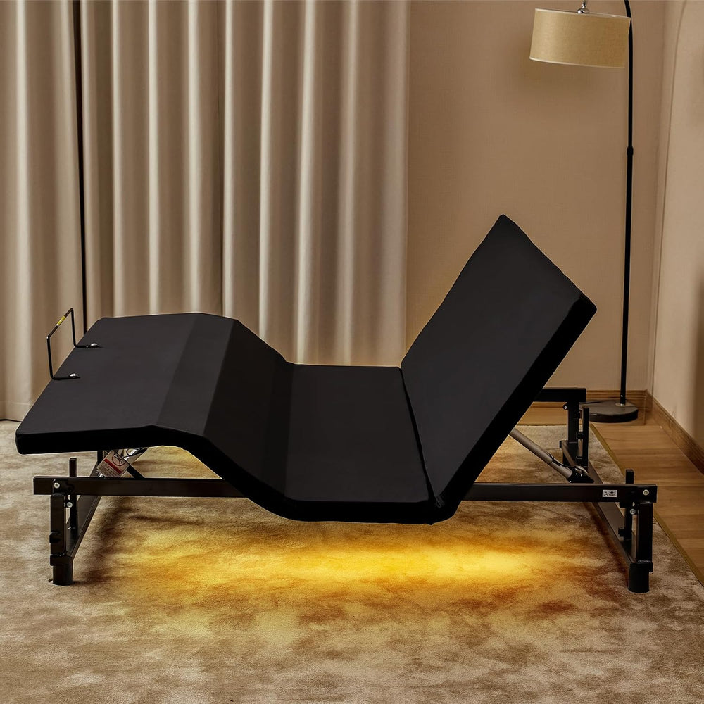 KEIKI King Adjustable Bed Frame with Remote, Head & Foot Incline, Zero Gr...