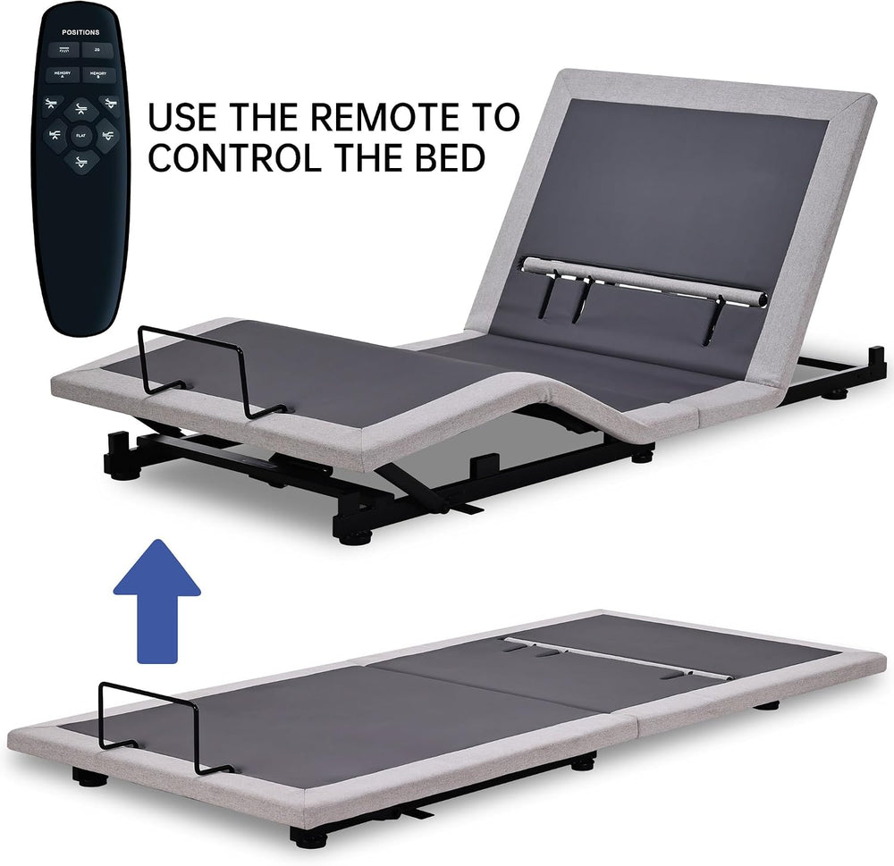 Adjustable TXL Bed Frame No Legs, Support Platform& Storage Beds