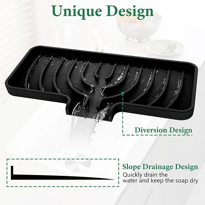 GUUKIN Sponge Holder for Kitchen Sink, Sink Caddy and Soap Tray | 10x4 inch - Image 5
