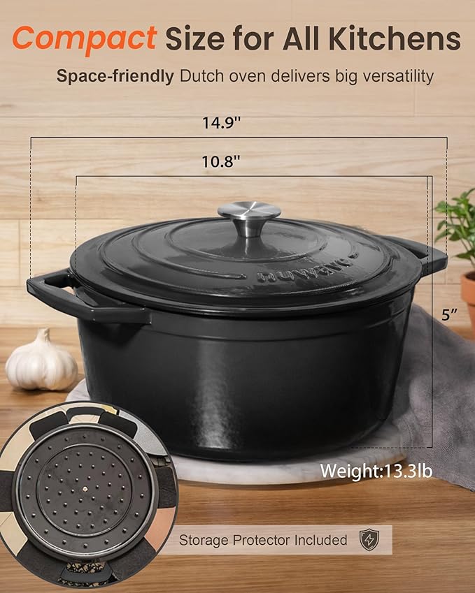 Nuwave 6QT Healthy Enameled Cast Iron Dutch Oven Pot