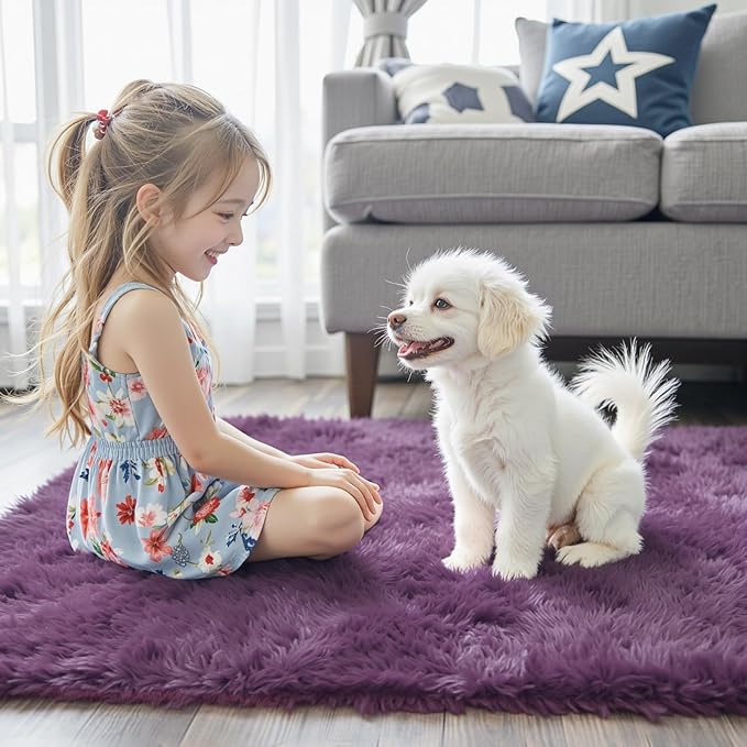 Rugs for Living Room 6x9, Alfombras para Salas Shag Large Plush Soft Area Rug - Image 8