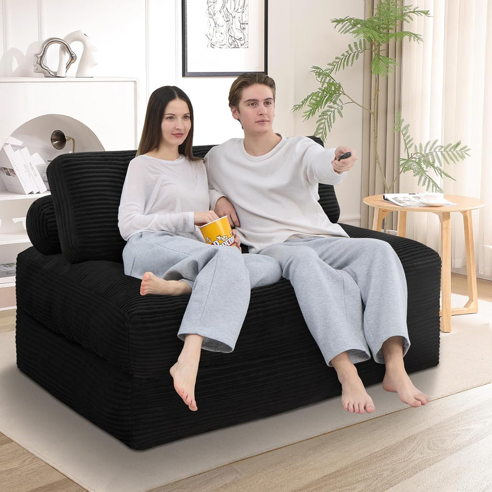 Folding Sofa Bed, Convertible Sleeper Chair with Pillow & Handle, Foldabl...
