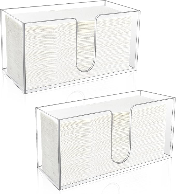 2 Pack Acrylic Paper Towel Holder, Countertop Napkin Dispenser by CDIVEFTN