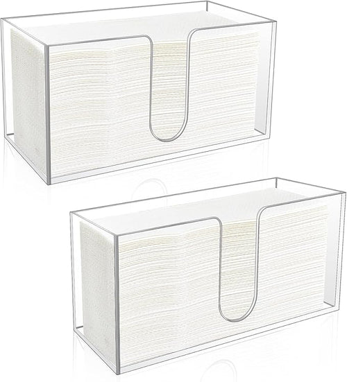 2 Pack Acrylic Paper Towel Holder, Countertop Napkin Dispenser by CDIVEFTN