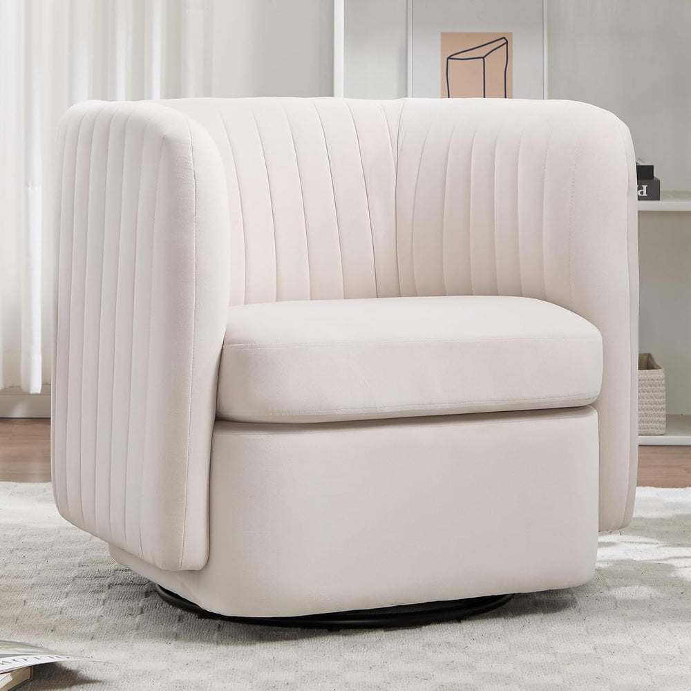 CANMOV Swivel Accent Chair, 360° Swivel Chair with Thick Padded Cushion, Swiv...