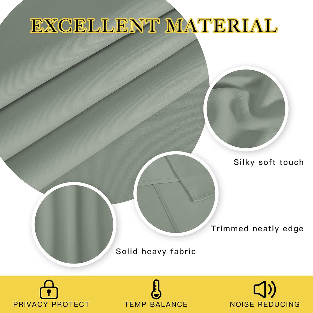 NICETOWN Blackout 78 inch Curtains for Doorway 2 Panels Set, Grommet Thermal ...