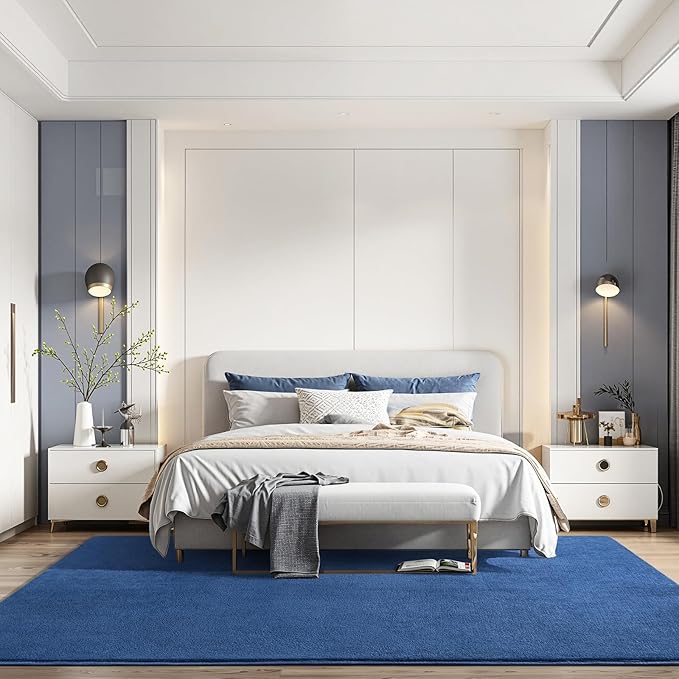 Amearea Large Modern Area Rugs for Bedroom Living Room, 5x8 Feet Blue Thickened - Image 7