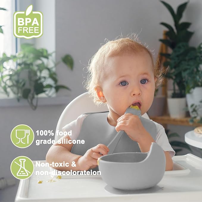 Silicone Baby Feeding Set | Baby Led Weaning Supplies Includes Suction Bowls - Image 3