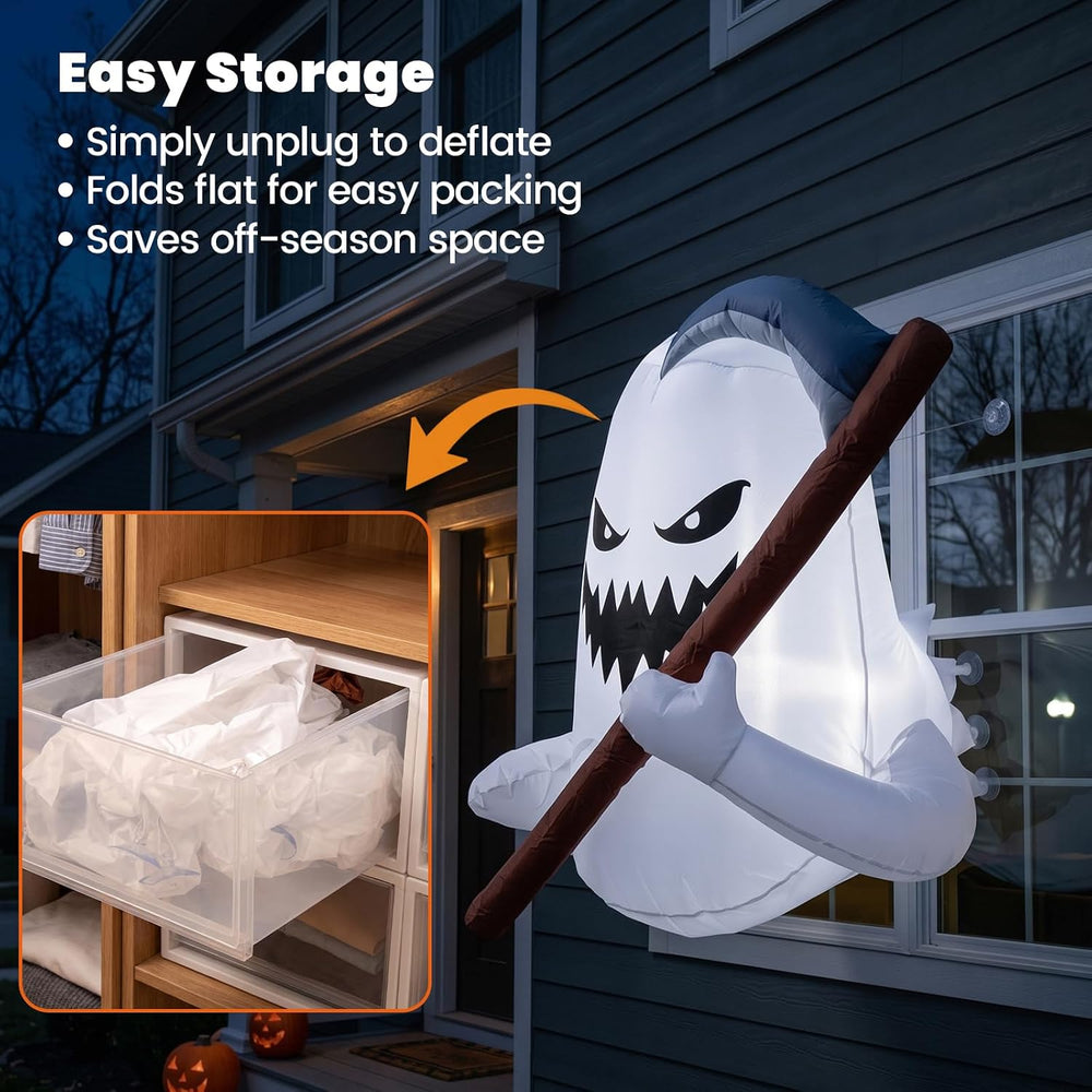 DUNCHATY Halloween Inflatable Window Ghost 1 Pack - 3D Anger Crasher