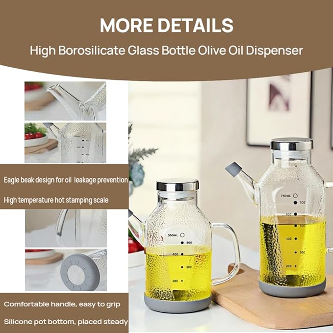 High Borosilicate Glass Oil Bottle-Olive Oil Dispenser - Image 6