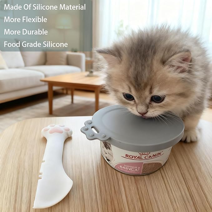 Cat Dog Food Can Lids Spoons，Silicone Pet Food Can Lids - Image 5