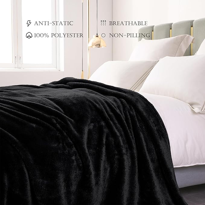 Exclusivo Mezcla Plush Fuzzy Fleece Bed Blanket Twin Size, Super Soft, Fluffy - Image 4