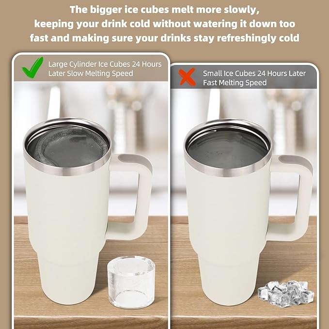 Tcamp Ice Mold for 30-40 oz Tumbler Cup, Silicone Ice Cube Tray - Image 8