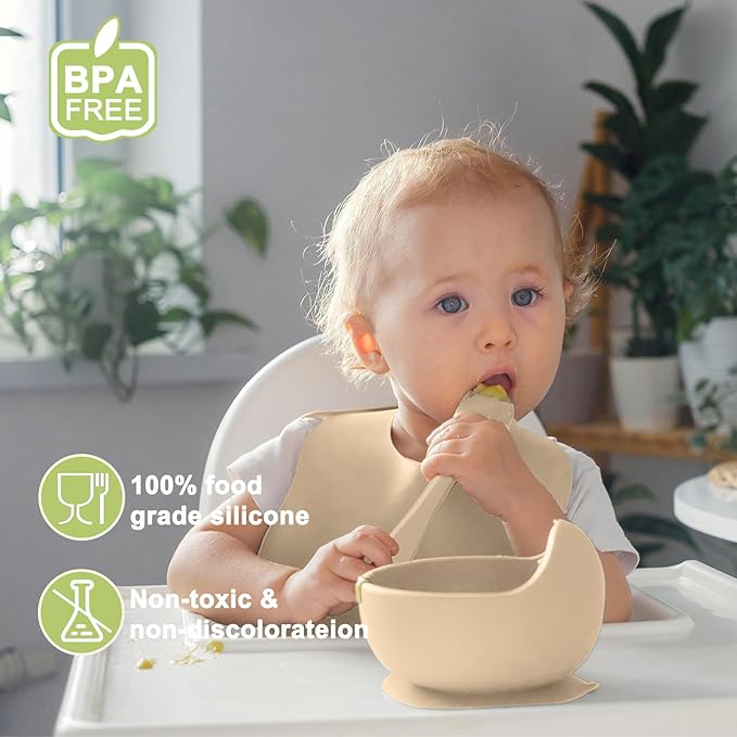 Silicone Baby Feeding Set | Baby Led Weaning Supplies Includes Suction Bowls - Image 2