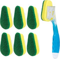 LOLA Dish Brush w/Soap Dispenser Wand, 1 Brush w/Head & 6 Refills, Absorbent by LolaProducts